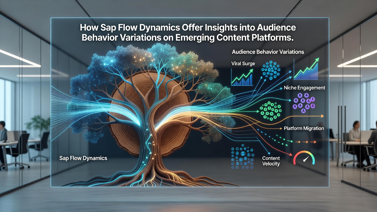 Data visualization dashboard comparing tree sap flow rates with platform audience engagement metrics over multiple quarters